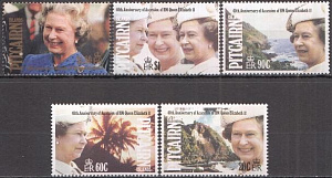 Питкерн, 1992, 40 лет Правления Елизаветы II, 5 марок